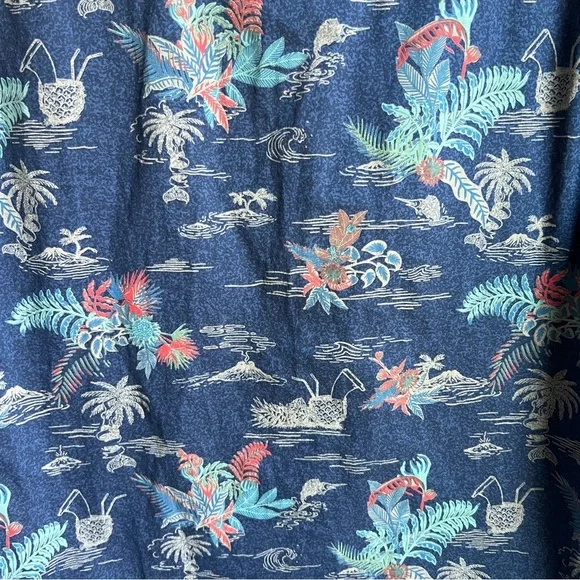 PD&C Navy Tropical Print Casual Shirt - Picture 7 of 7